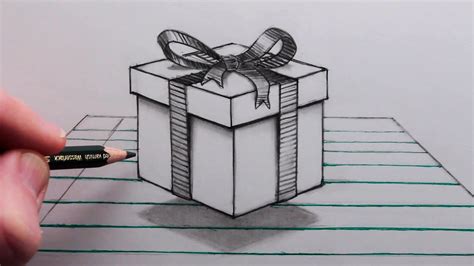 3d gift box drawing